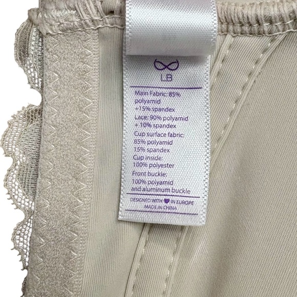 NEW, LUCY BREEZE, Front Closure Lace Bra, Natural Beige, 38D - Picture 7 of 8